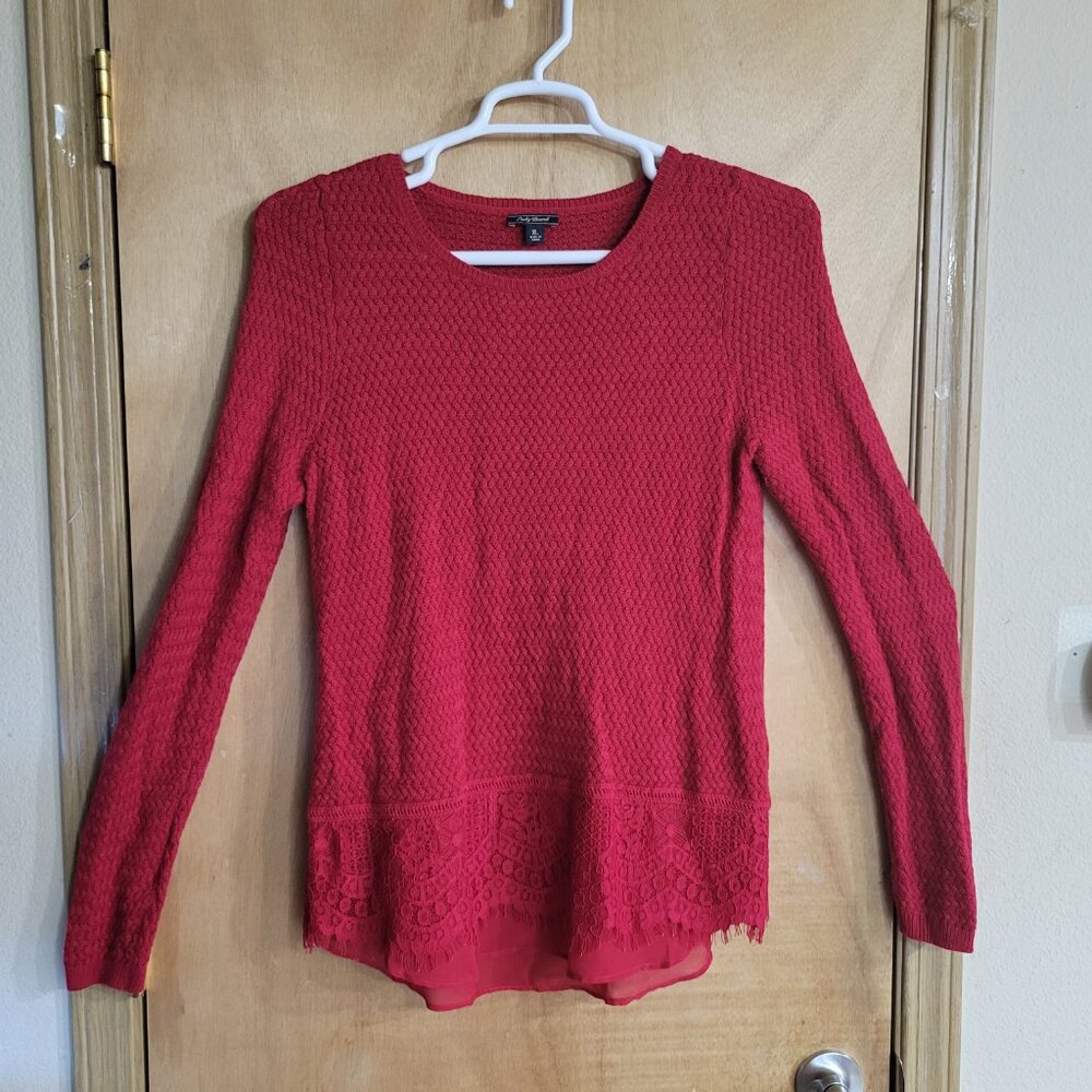 Lucky Brand Sweater XL Red  Lacy Lightweight